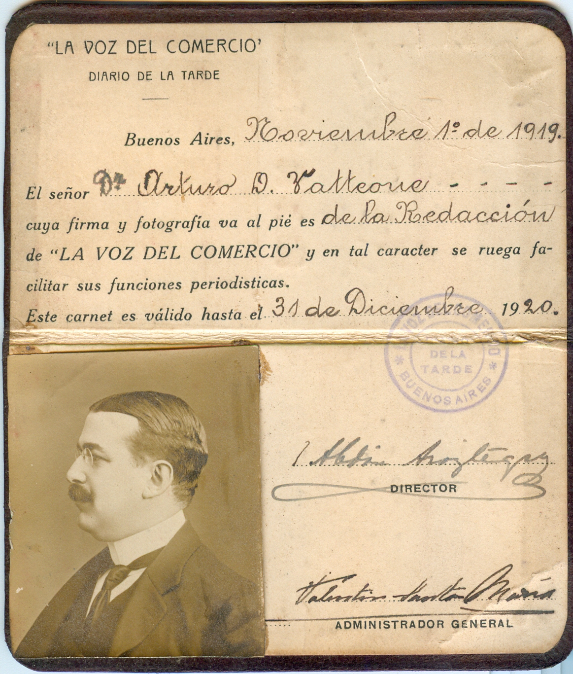 DR. ARTURO D. VATTEONE. FUNDADOR DE EPECUEN Museo Dr. Adolfo Alsina